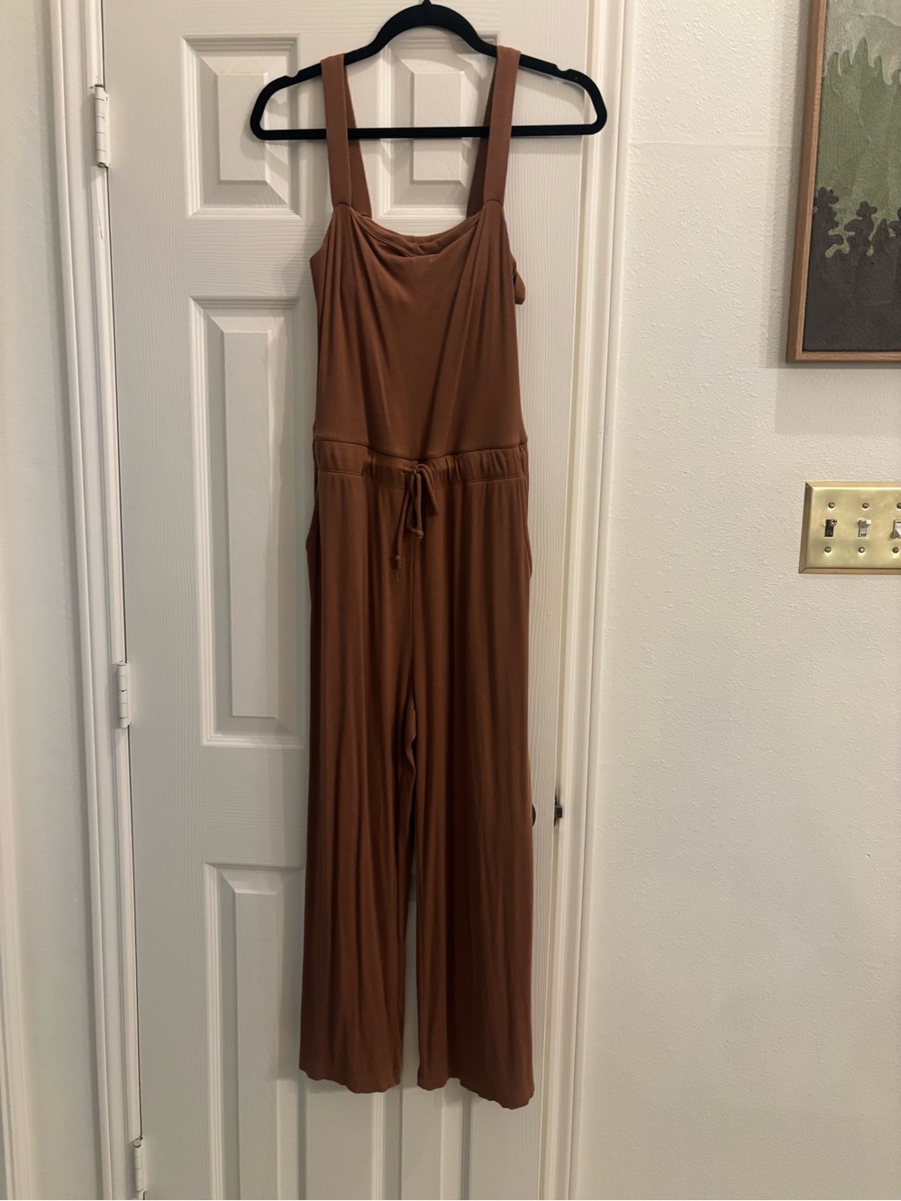 Wishlist Chestnut Wide-Leg Jumpsuit with Drawstring